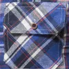 Camisas casuais masculinas Pocket Pocket Plaid camisa de camisa de manga comprida Camisa de flanela 2pcs/lote