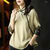 Kvinnor BLOUSES Fashion High Quality Silk Shirts For Women Vintage Elegant Topps Female Spring Autumn 2022 Blus Blusa ZJT2358