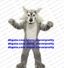 Long Fur Gray Wolf Coyote Mascot Costume volwassen stripfiguur Outfit Pak Commercial Strip Drive Club Activiteiten ZX2894