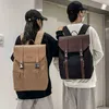 Computer Backpack Fashion Flace Dubbele schouder Korte Afstand Travel Canvas Bag Male studenten Junior School Studenten