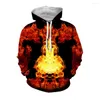 Herrtröjor Jumeast 3D Tryckt Flame Graphic Streetwear Overdized Hooded Sweatshirts Eesthetic Abstract Pattern Hoodie Men kläder