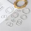 Hoop Ohrringe Männer Mode einfache Kreis S925 Sterling Silber 1,8 mm breit für Frauen Hochzeitsfeier Geschenk