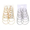 Hoop Earrings Earring Set Fashion Gold And Silver Color Metal Round Circle For Women Girls Party Gift