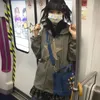 Женские куртки Винтажные толстовка Женщины Harajuku Star Patch Lose Cooled Watherts Hip Hop Y2K Одежда с длинным рукавом на молнии