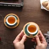 Bord mattor Creative Epoxy Harts Transparent Bamboo Tea Cup Coffee Holder Potoler Ceremonin Tillbehör levererar Placemat Drinkware