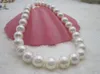 Chains HUGE 12-14MM SOUTH SEA GENUINE White PEARL NECKLACE 925 Silver 18INCH