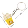 Mignon lumineux perle lait thé tasse porte-clés boisson porte-clés sac à dos pendentif porte-clés cadeau pour les femmes
