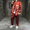 Vêtements ethniques costume Tang surdimensionné disque boucle broderie Style chinois hommes rétro lin Hanfu Antique deux pièces Traje Tai Chi