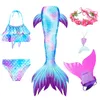 Occasioni speciali per bambini ragazze che nuotano coda sirena costume cosplay bambini costume da bagno fantasy bikini può aggiungere pinna monofin Halloween 221111