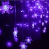 Strängar 1.5m 3,5 m snöflinga LED ICICLE Sträng Strip Curtain Lights Wedding Decoration Christmas Holiday Fairy Luminaria