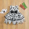 Vestidos de menina Mababy 1-7y Halloween Dress Dress Fantases infantil crianças Bow Pumpkin Princess Princesa para a festa D01