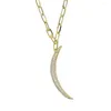 Цепи Золотой серебряный цвет Pave CZ Moon Open Link Chain Choker Collece для Lady Women Gift