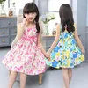 Abiti da ragazza Vestito da gilet per ragazze Stampa floreale in cotone Abbigliamento per bambini Coreano Carino 95% Festa da principessa 4 5 6 7 8 9 10 11 12 14 Anno