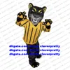 Pelliccia lunga Black Panther Leopard Pard Costume mascotte Personaggio dei cartoni animati per adulti Commedia Spettacolo Attività su larga scala zx2209