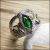 Pierścionki ślubne Władca pierścieni 925 Sterling Sier Aragorn Ring Barahir Lotr Modna moda Mężczyźni biżuteria Fan Gift Wysoka jakość Y19051 DH9OF