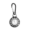 Pocket Watches 1pc utomhussport mini rund form lysande karabiner titta på bärbar krok ryggsäck fob för läkare sjuksköterskor