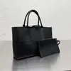 Borse da sera Borsa shopping tote intrecciata Borsa 2p Borsa in vera pelle Tasca grande capacità Tinta unita Borse a tracolla moda donna di alta qualità