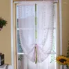 Curtain Roman Curtains Sheer Kitchen Door Window 1pc Liftering Blinds Water Soluble Embroidered