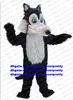 Czarny długi futra szare wilk kostium maskotki dla dorosłych kreskówek strój postaci stroja społeczeństwo zajęcia wakacyjne impreza zx2928