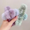 Hiver Solide En Peluche Chaud Griffes De Cheveux Pour Les Femmes Épais Longs Pinces À Cheveux Épingles À Cheveux Bandeau De Mode Accessoires De Cheveux