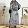 Artı boyutu elbiseler 4xl Orta Doğu Maxi Kadın Nakış Gevşek Uzun Kollu Parti Elbise Zarif Arap Kadife Çöp A30