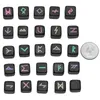 Bolsas de joyería 25 unids / set Piedras de runas con grabado Elder Futhark Alfabeto Curación Obsidiana negra para meditación de equilibrio de chakras