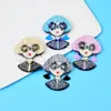 Brooches CINDY XIANG Acrylic Wearing Glasses Modern Girl For Women 4 Colors Available Fashion Acetate Fiber Pin 2022