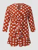 플러스 사이즈 드레스 Finjani Bohemian for Women 2022 Dot Pattern Red Dress Pretty and Evening