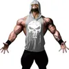 Men's Tank Tops Skull Bodybuilding Stringer Men Shirt Fitness Top Gym Sleeveless Hoodies Cotton Vest