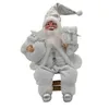 Christmas Toy Supplies 69HF 14'' Sitting Santa Claus Figurines Figure Decorations Hanging Xmas Tree Ornaments Doll Collectible 221024