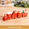 Christmas Decorations Wooden Train Ornaments Pendant Merry For Home Xmas Navidad 2022 Year Decor 2023