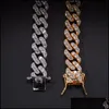 Cavigliere Moda Donna Cavigliere Bracciale Iced Out Cuban Link Chain Cavigliere Bracciali Oro Sier Pink Diamond Hip Hop Jewelry303K Drop D Dh0Dl