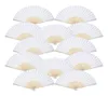 12 Pack Hand Held Fans Party Favor White Paper fan Bamboo Folding Fans Handheld Folded for Church Wedding Gift25273700155