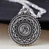 Colares pendentes Langhong 1pcs Mandala colar Tibete Geometria espiritual Amulet Jóias religiosas