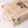 Gift Wrap Vintage Wood 2 Red Wine Bottle Box Carrier Crate Case Storage Carrying Display Holder Birthday Party Christmas