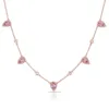 Kedjor rosguld färg tre design rosa vita kubik zirkonia choker charm halsband underbara kvinnor cz smycken