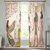 Gordijn Egyptische muurschildering Cultuur oude kunst tule gordijnen voor woonkamer slaapkamer decoratie chiffon preile voile keuken raam