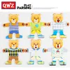 Leerspeelgoed QWZ Little Bear Change kleding Kinder vroege educatie houten puzzel puzzel dressing game baby voor kinderen cadeau 221012