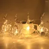 خيوط عيد الميلاد الغزلان LED Fairy Lights USB/بطارية طاقة عيد الميلاد إكليل سلسلة الضوء 1.5M 3M ELK الرنة ديكور العطلات