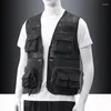 Men's Jackets Big Size Men's Clothes Cargo Vest Climbing Sleeveless Parka Man Vests Summer Elegant Winter Polar Padded Male Cardigan