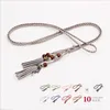 Belts Braided Lacing Belt 10 Color Thin Tassel Decoration For Girls Dress Narrow Strap Waistband