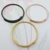Bangle Fashion Jewelry Women's Gift High Quality Threaded Wire 18k Gold Plated Waterproof Rose Black Stainless Steel Bracelet