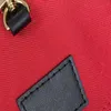 Верх на сумочки onthego Женские кожаные сумки на плечах леопардовые сплайсинг мешковые сумки для мессенджеров дизайнеры сумочка кошелек M58521198M