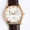 GF Master Ultra Thin A938 Automatisk herrklocka 1372520 Real Power Reserve Rose Gold White Dial Brown Leather Strap Super Edition Watches Puretime A1