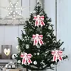 Decorative Flowers Christmas Decorations Linen Bows Tree Wreaths 10 Inch For Indoor Vehicle Wreath