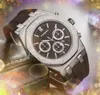 Top Brand Mens Cronometro Orologi 42mm Sub Dials Die Cinturino in gomma Calendario al quarzo tutto il crimine scansione spunta eleganti orologi da polso super carini regali di compleanno di papà