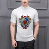 Erkekler Tişörtleri Modaya Tasarım Elmas Parlak Şık Örgü T-Shirt Erkek Kazak Yüksek Kaliteli Kaşmir Kısa Kollu