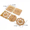 Table Mats 14.8 14.8cm Wood Wooden Cute Shapes Insulation Heat Mat Dining Cup Placemat Decor Pot Bowl