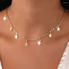 Choker Fashion Women Simple Gold roestvrijstalen Star Butterfly Dragonfly Round Tassels Niet-fading party ketting nekketens