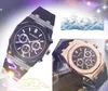 noble and elegant famous logo watches 42mm Quartz chronograph movement Men business switzerland Rubber Belt Luxury Upgrade Wristwatches Orologio di lusso gifts